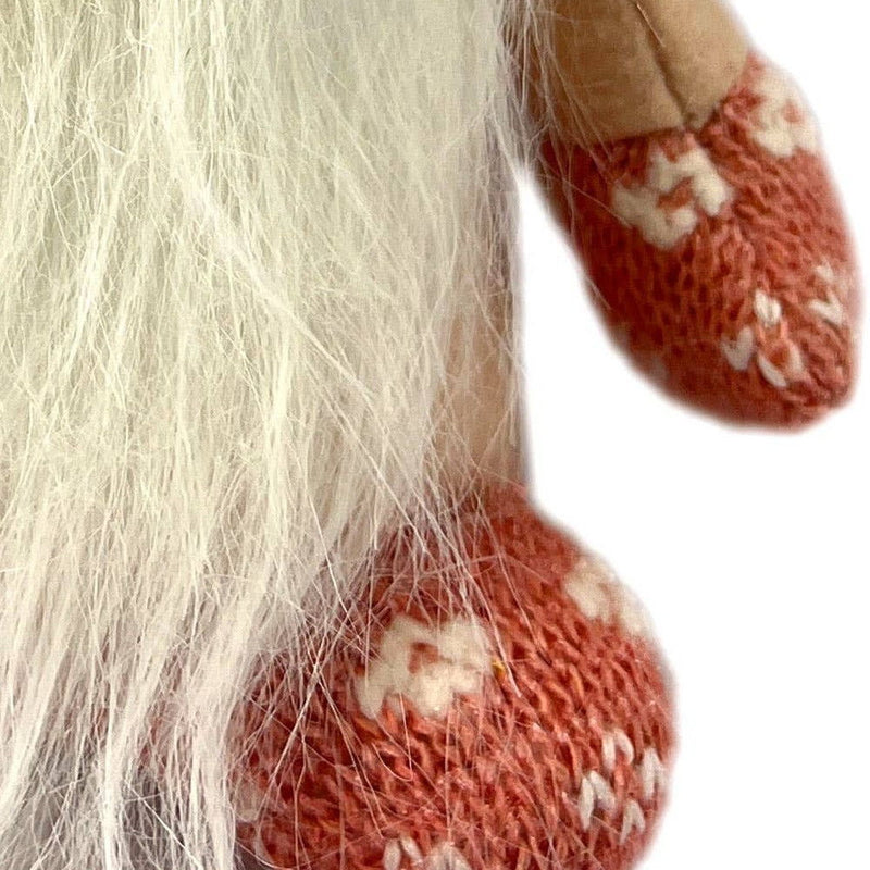 Fabric Christmas Santa Mrs. Claus Standing Gnome - Pink / White / Cream