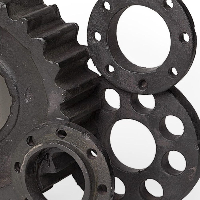 Industrial Cog Bookends (Set of 2) - Matte Black