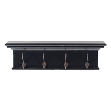 Load image into Gallery viewer, Rustic Antiqued Four Hook Hanging Coat Rack - Rust / Black / White
