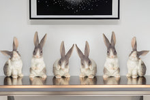 Load image into Gallery viewer, Poly Rabbit Figurine (Set of 6) - Gray / White
