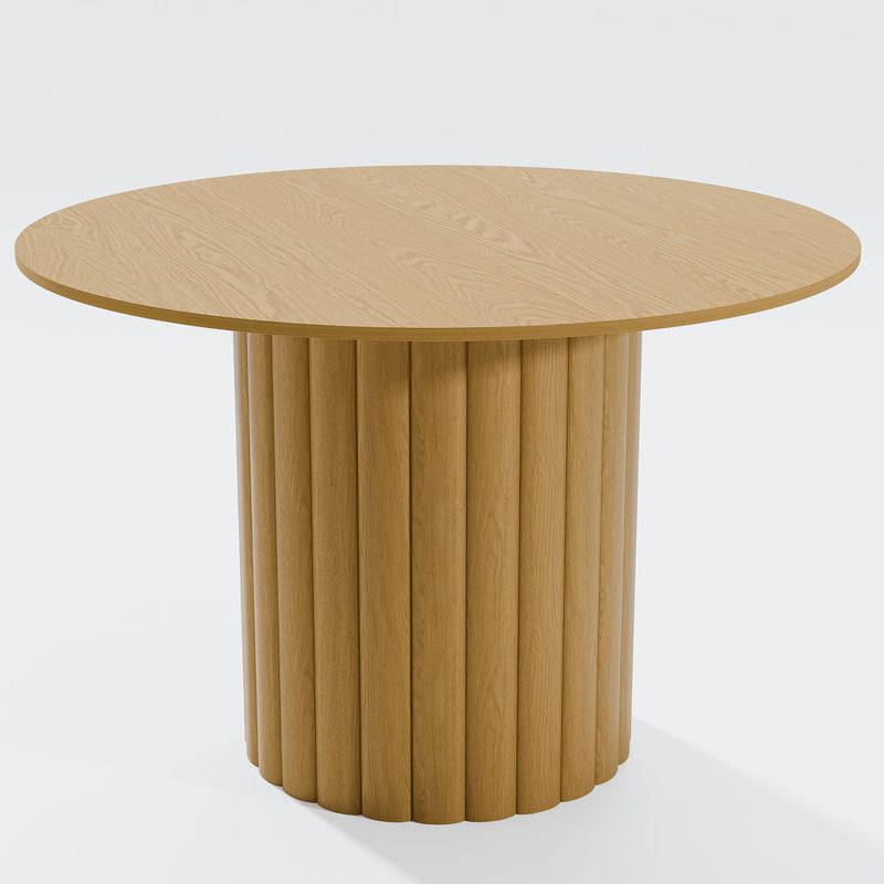 46'' Wood Pedestal Base Round Top Dining Table - Light Brown