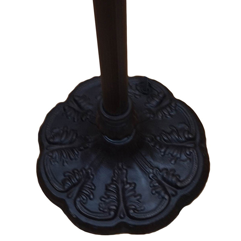14" x 14" x 62" Traditional Shaped Floor Lamp With White Stained Glass Bowl Shade - Brown