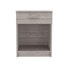 Load image into Gallery viewer, 16.7" x 13.6" x 21.7" One Drawer Faux Wood Nightstand - Light Gray
