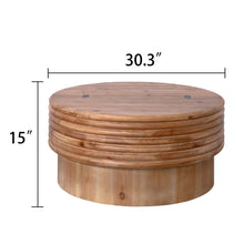 Load image into Gallery viewer, Round Wooden Coffee Table With Hidden Storage, Modern Rustic Centerpiece For Living Room - Multi / Natural / Rustic

