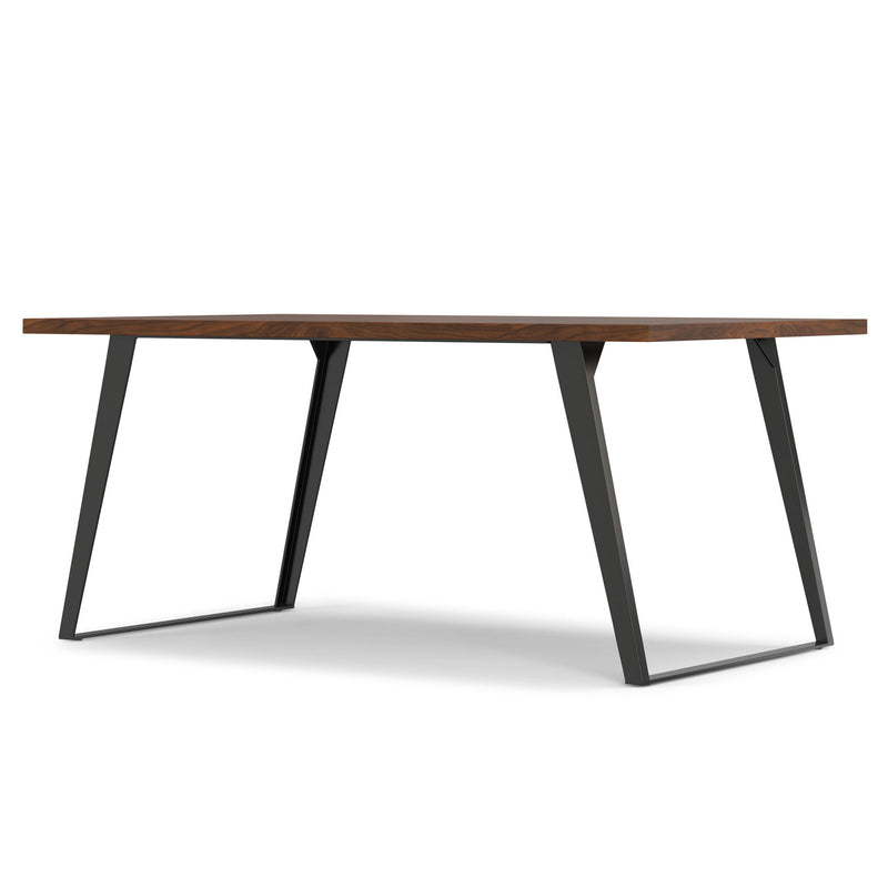 Wood Iron Frame Base Dining Table - Walnut / Gray