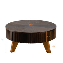 Load image into Gallery viewer, Round Retro Coffee With Solid Wood Legs
