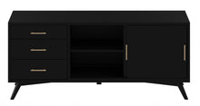 Load image into Gallery viewer, Mahogany Solids Okoume And Veneer Open Shelving TV Stand - Black
