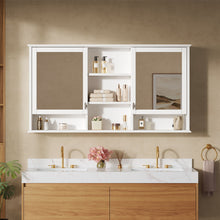 Load image into Gallery viewer, Wall Mount Mirror Cabinet With Adjustable Shelves - White
