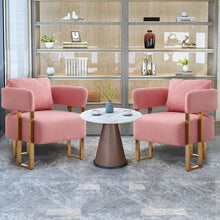 Load image into Gallery viewer, Modern Decorative Chair Teddy Fleece Upholstered And Metal Foot
