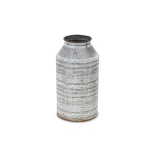 Load image into Gallery viewer, Galvanized Geometric Patterned Jug Vase (635606) - Gray
