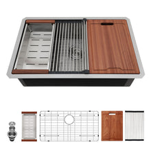 Load image into Gallery viewer, Undermount Workstation Kitchen Sink Stainless Steel Single Bowl
