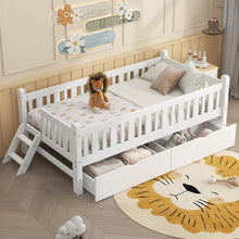 Load image into Gallery viewer, Platform Bed With Guardrail And 2 Drawers
