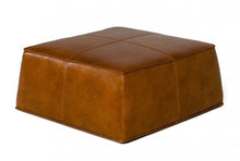 Load image into Gallery viewer, Faux Leather Ottoman - Camel
