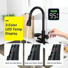 Load image into Gallery viewer, 3 In 1 Kitchen Faucet With LED Temperature Display, Pull Down Sprayer
