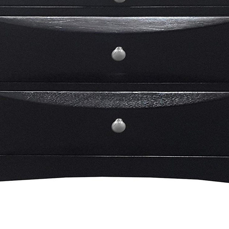 Three Drawers Nightstand - Black