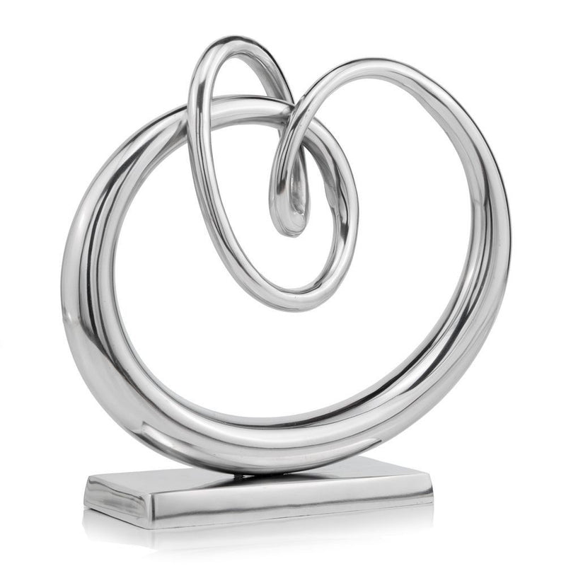 Buffed Modern Abstract Tabletop Sculpture - Silver