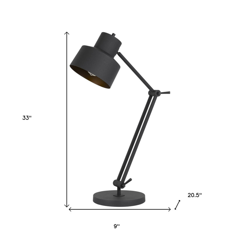 Metal Adjustable Desk Table Lamp - Black