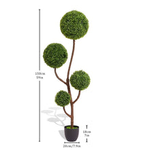 Load image into Gallery viewer, Artificial Boxwood Topiary Tree Triple Ball Shaped Faux Plant 150 Cm - Green
