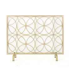 Load image into Gallery viewer, Thayer - Single Panel Iron Fireplace Screen With Geometric Design

