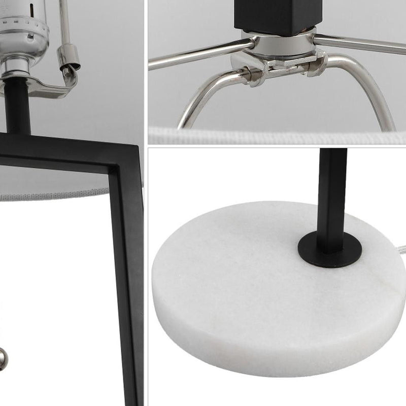 25" Novelty Table Lamp LED With Drum Shade - Black