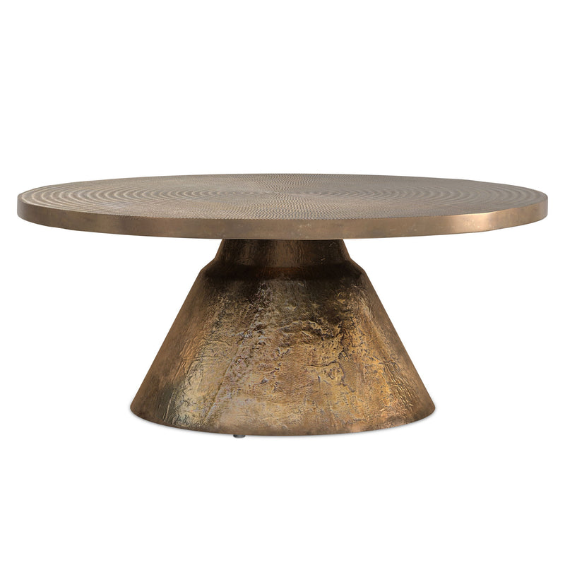 Aluminum Round Solid Coffee Table - Brass