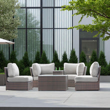 Load image into Gallery viewer, Comfortable Modern Patio Rattan Sectional Set With Cushions
