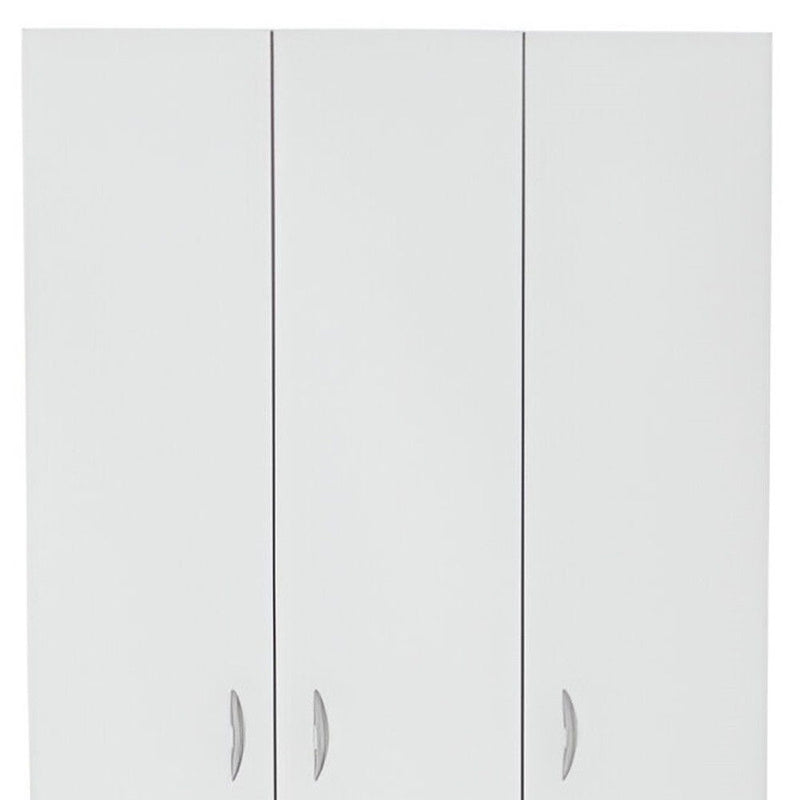 71" Modern Three Door Two Drawer Combo Dresser - White
