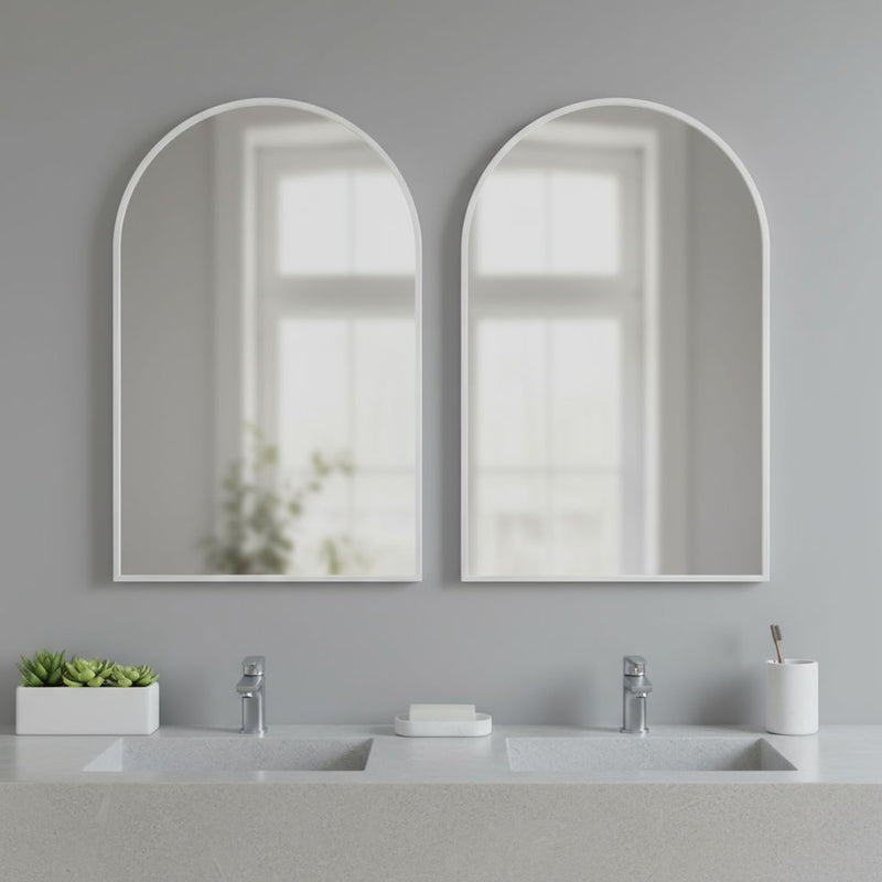 36" Arch Framed Accent Mirror - Silver
