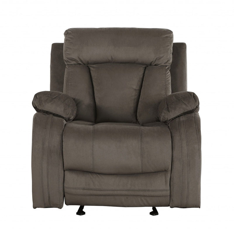 Microsuede Manual Gliding Recliner (329381) - Brown