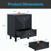 Load image into Gallery viewer, 3 Drawer Nightstand - Black - Wood
