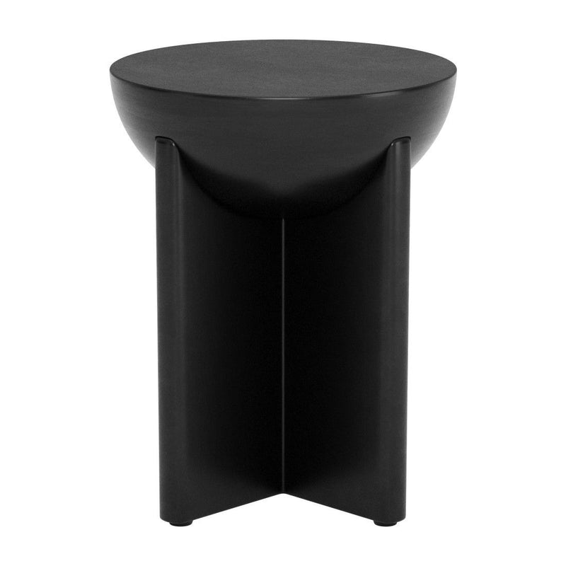 20" Wood Round Pedestal End Table - Black
