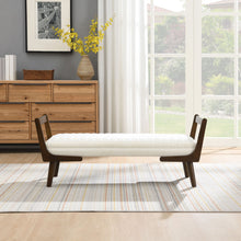 Load image into Gallery viewer, Mid-Century Bench With Wood Legs
