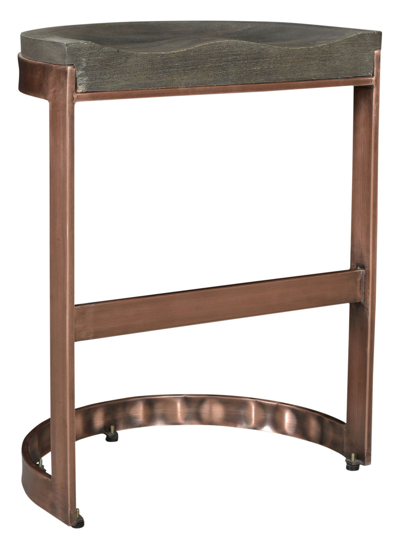 Iron Backless Counter Height Bar Chair - Gray And Copper