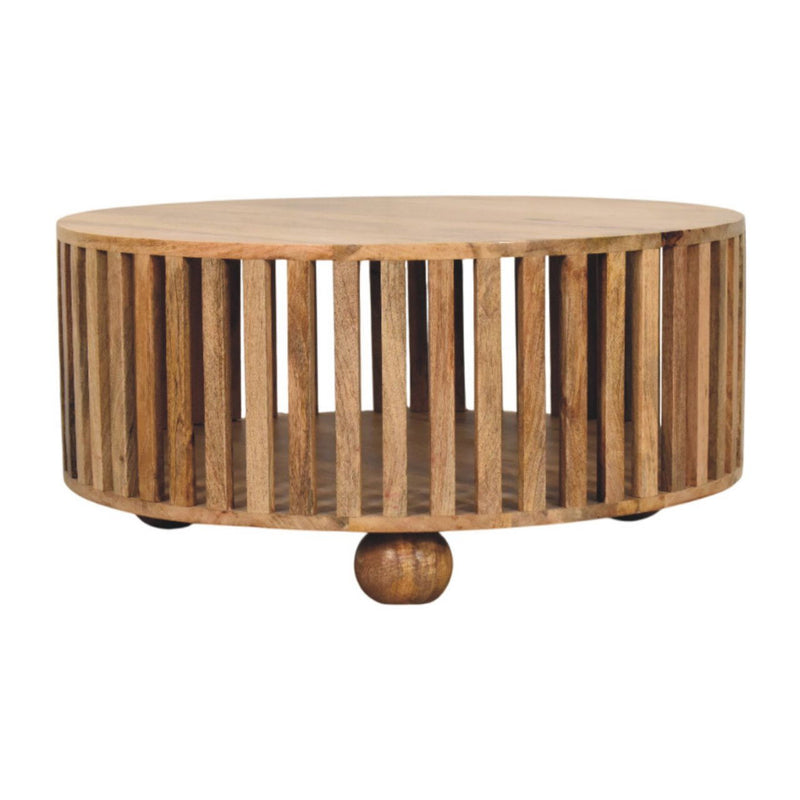 Solid Wood Round Coffee Table - Oak