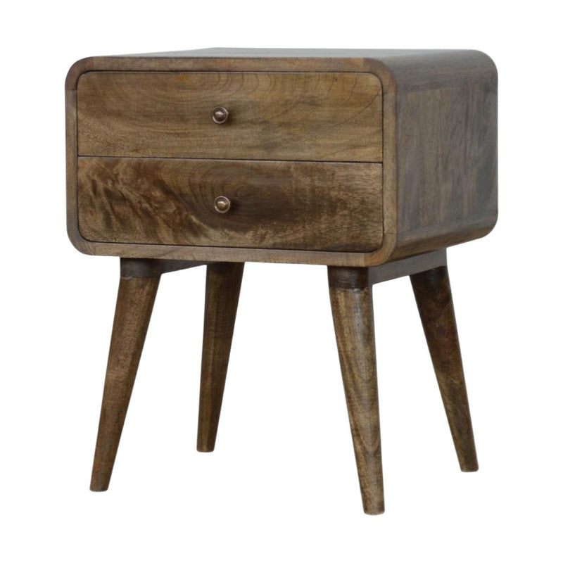 Solid Wood Two Drawer Nightstand - Natural