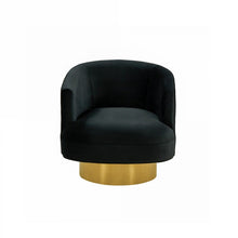 Load image into Gallery viewer, Velvet Barrel Chair - Black / Gold
