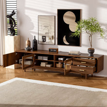Load image into Gallery viewer, Modern TV Stand With Fluted Glass Doors &amp; 2 Drawers
