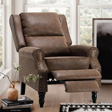Load image into Gallery viewer, Faux Leather Manual Recliner (718722) - Brown
