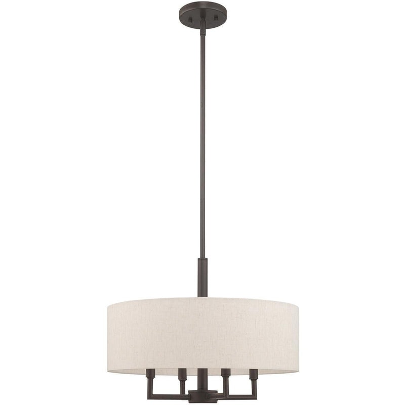 23'' Four Light Dimmable Chandelier With Shades - Bronze