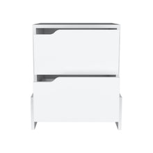 Load image into Gallery viewer, 17" x 14.6" x 19.9" Two Drawer Faux Wood Nightstand - White
