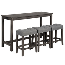 Load image into Gallery viewer, 4 Piece Bar Table Set With Power Outlet, 3 Padded Stools
