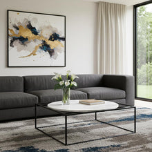 Load image into Gallery viewer, 36" Genuine Marble And Metal Square Coffee Table - White And Black
