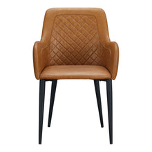 Load image into Gallery viewer, Tufted And Upholstered Faux Leather Dining Arm Chairs (Set of 2) - Tan / Black
