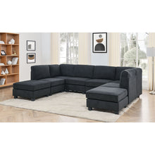 Load image into Gallery viewer, Upholstered Modular Sectional, Customizable Layout, Removable Cushions - Black
