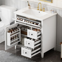 Load image into Gallery viewer, Bathroom Vanity With Sink, 3 Drawers And Adjustable Shelf
