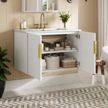 Load image into Gallery viewer, Bathroom Vanity With Sink, Rectangular Storage Cabinet With 2 Soft Closing Doors
