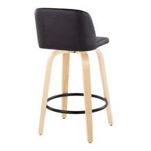 Load image into Gallery viewer, Toriano - Contemporary Modern Fixed Height Counter Stool Swivel With Round Footrest (Set of 2)
