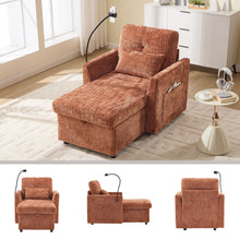 Load image into Gallery viewer, Multifunctional Chenille Recliner Sofa With Storage And Phone Bracket
