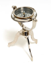 Load image into Gallery viewer, Gimbaled Compass On Tristand - Silver
