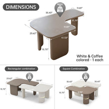 Load image into Gallery viewer, 2 Pieces Modular Coffee Table Set, Free Combination - Khaki / White
